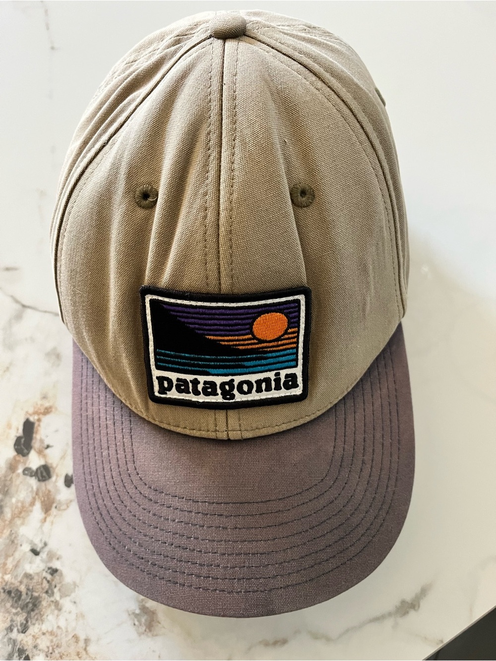 Patagonia Khaki Crown with Dusty Purple Brim Patch Hat